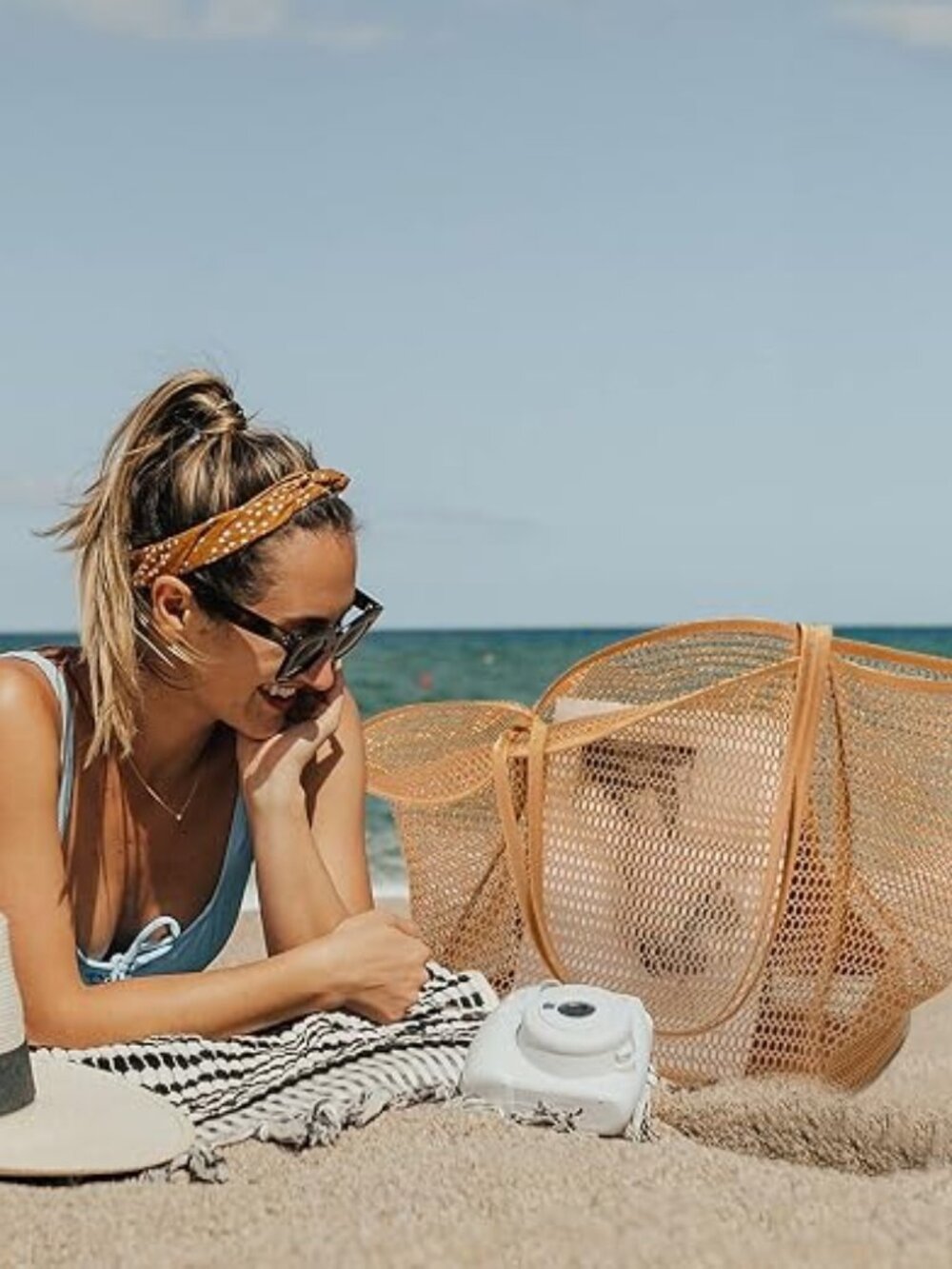 Kalidi Natural Nylon Mesh Beach Tote NWT